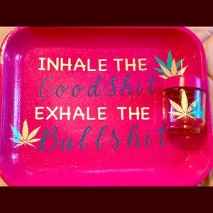 Custom Holographic glitter Tray and matching jar.